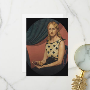 Portrait von Nan Wood Graham von Grant Wood Dankeskarte