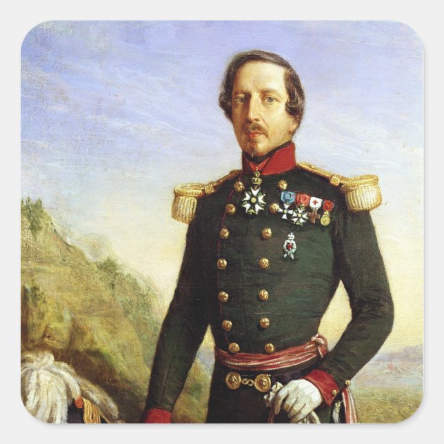 Portrait von Napoleon III 1852 Quadratischer Aufkleber (Vorderseite)