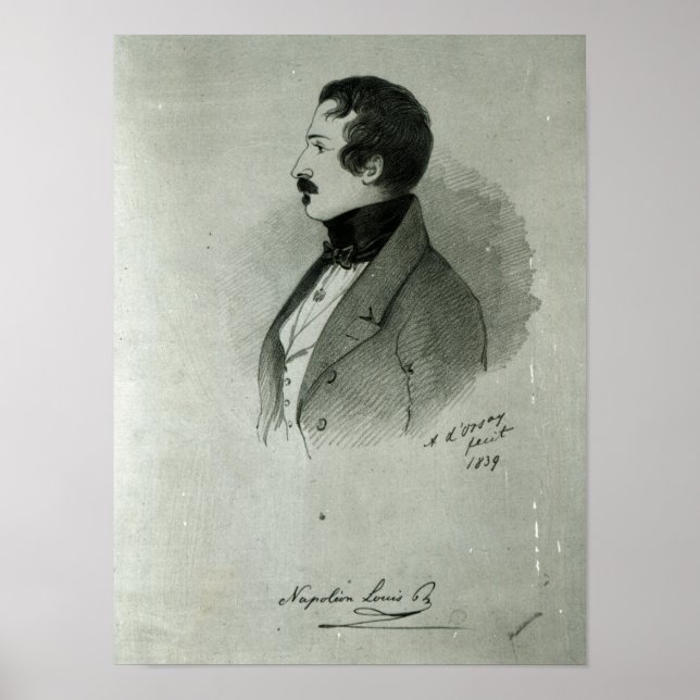 Portrait von Napoleon III. als junger Mann, 1839 Poster (Vorne)