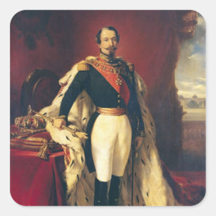 Portrait von Napoleon III Kaiser von Frankreich Quadratischer Aufkleber