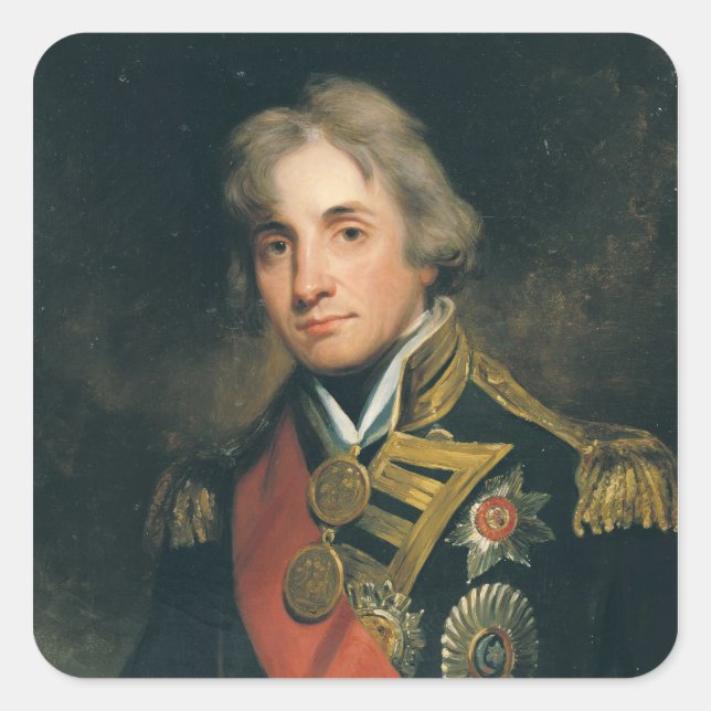 Portrait von Nelson Quadratischer Aufkleber (Vorderseite)