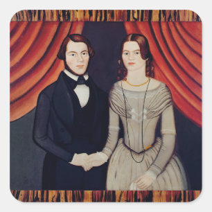 Portrait von Neugeborenen Quadratischer Aufkleber