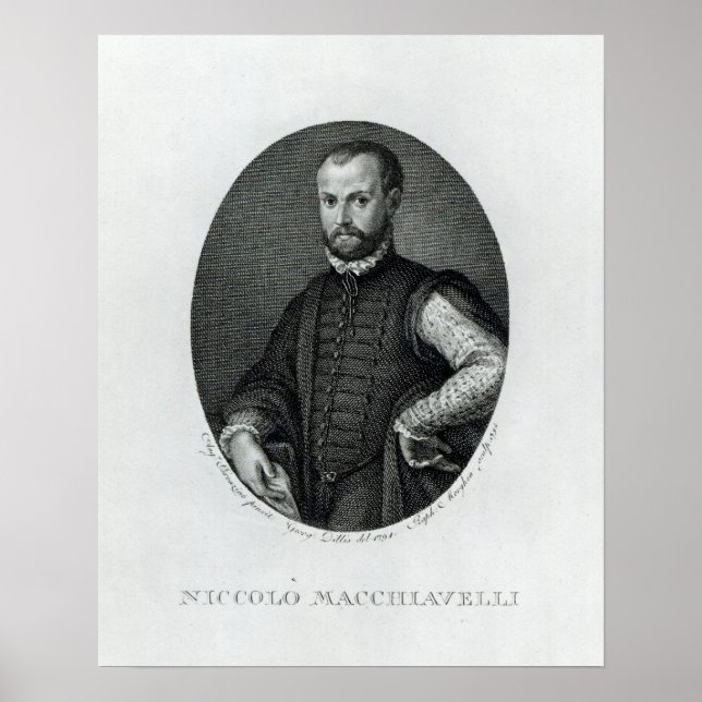 Portrait von Niccolo Machiavelli Poster (Vorne)