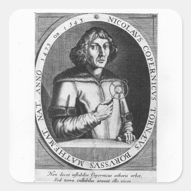 Portrait von Nicolas Copernicus Quadratischer Aufkleber (Vorderseite)