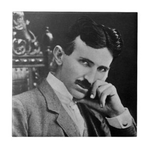 Portrait von Nikola Tesla Fliese