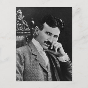 Portrait von Nikola Tesla Postkarte