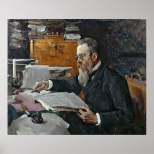 Portrait von Nikolai Andrejewitsch Rimsky-Korsakov Poster