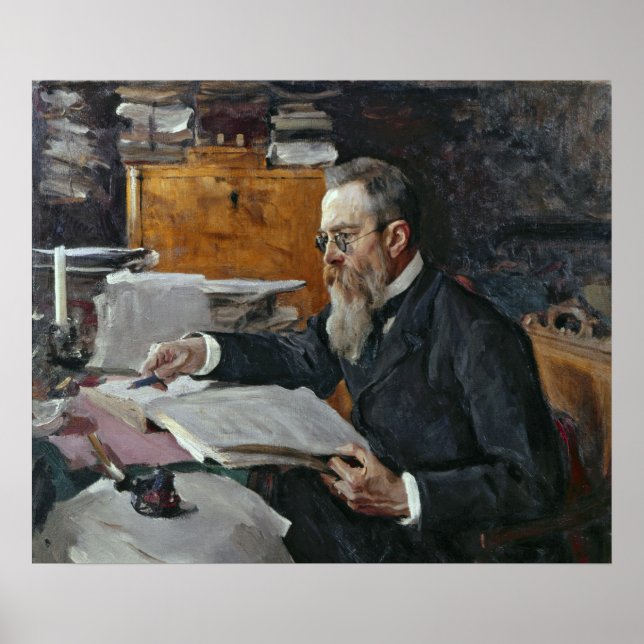 Portrait von Nikolai Andrejewitsch Rimsky-Korsakov Poster (Vorne)