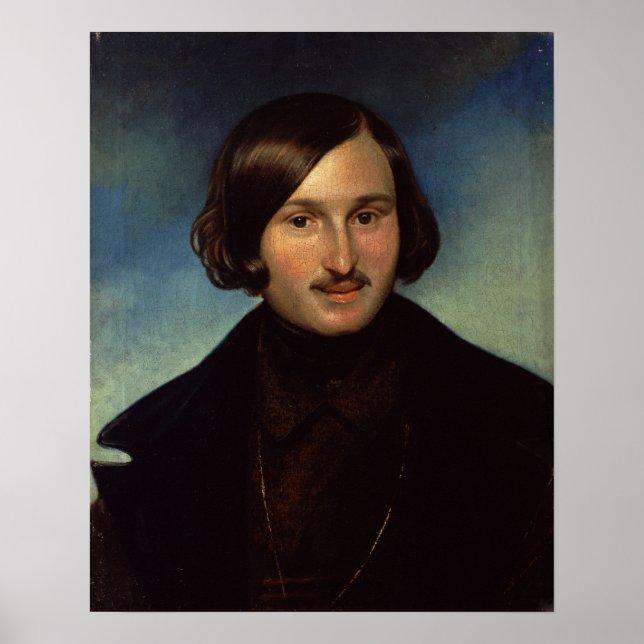Portrait von Nikolay Gogol, 1841 Poster (Vorne)