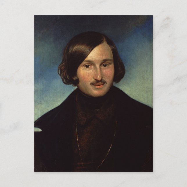 Portrait von Nikolay Gogol, 1841 Postkarte (Vorderseite)