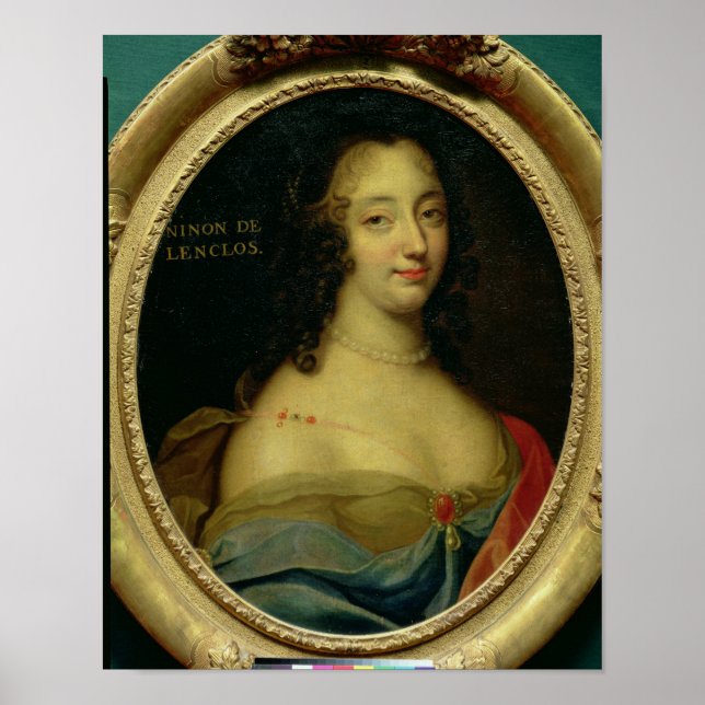 Portrait von Ninon de Lenclos Poster (Vorne)
