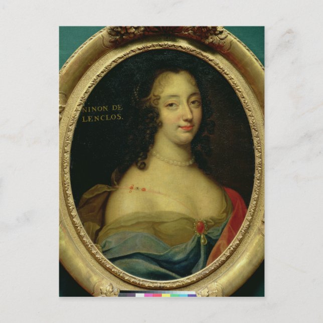 Portrait von Ninon de Lenclos Postkarte (Vorderseite)