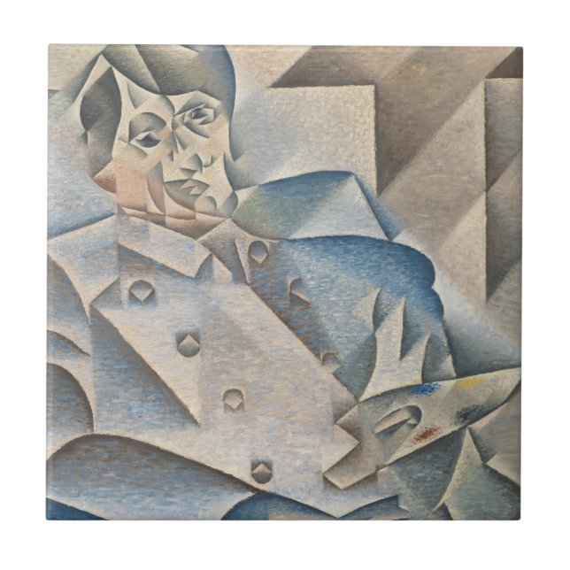 Portrait von Pablo Picasso von Juan Gris Fliese (Vorderseite)