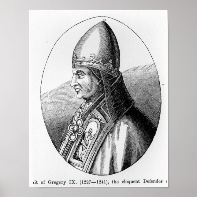 Portrait von Papst Gregory IX Poster (Vorne)