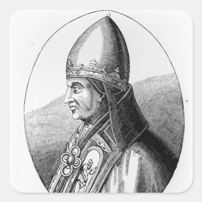 Portrait von Papst Gregory IX Quadratischer Aufkleber (Vorderseite)