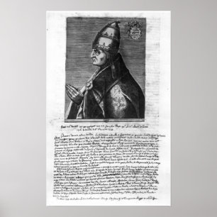 Portrait von Papst Johannes XXII Poster