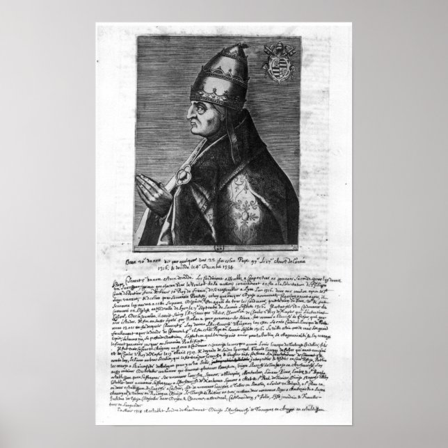 Portrait von Papst Johannes XXII Poster (Vorne)