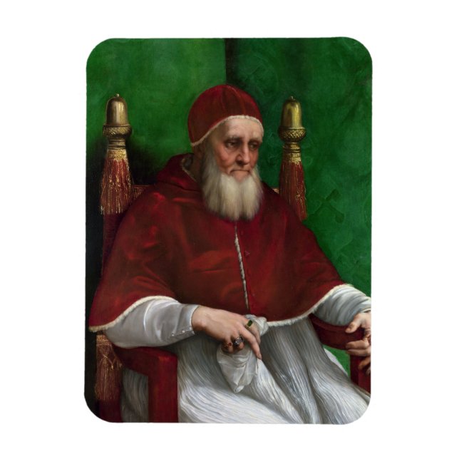 Portrait von Papst Julius II (von Raphael) Magnet (Vertikal)