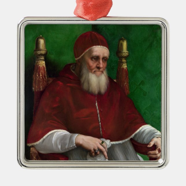 Portrait von Papst Julius II (von Raphael) Ornament Aus Metall (Vorne)