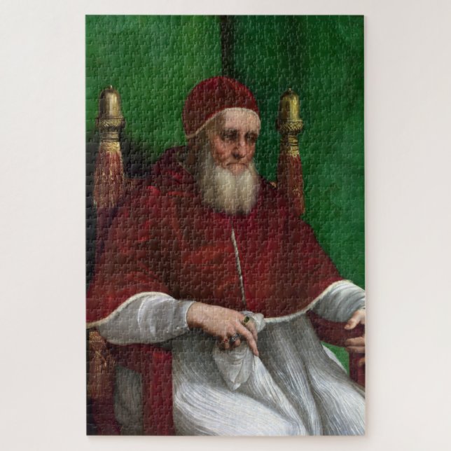 Portrait von Papst Julius II (von Raphael) Puzzle (Vertikal)