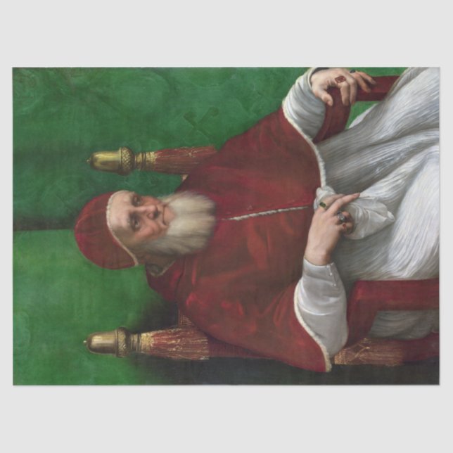 Portrait von Papst Julius II (von Raphael) Seidenpapier (Vorderseite)