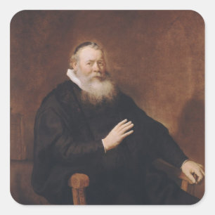 Portrait von Pastor Eleazer Swalmius, 1637-42 Quadratischer Aufkleber