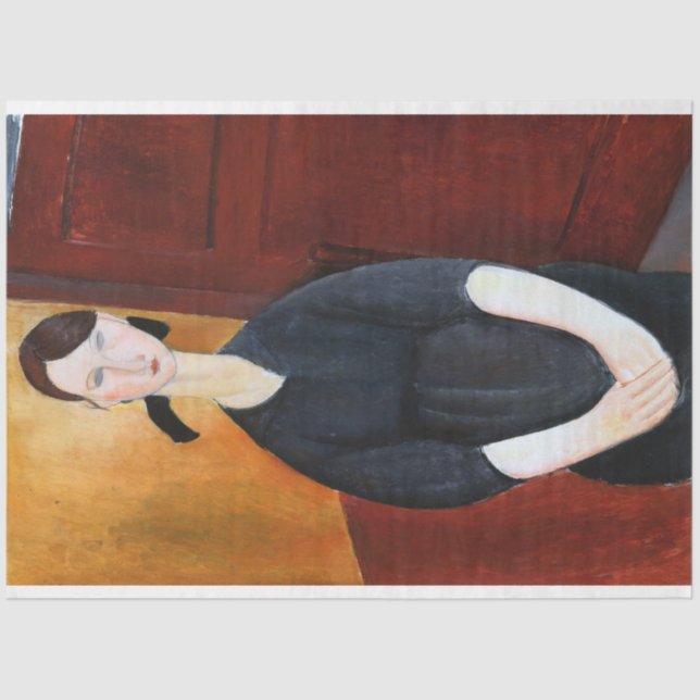 Portrait von Paulette Jourdain, Modigliani Seidenpapier (Vorderseite)