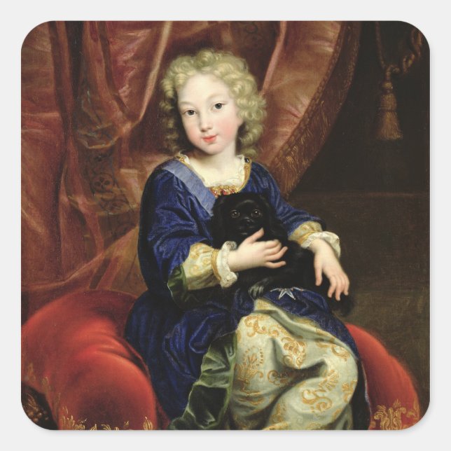 Portrait von Philippe de France Quadratischer Aufkleber (Vorderseite)