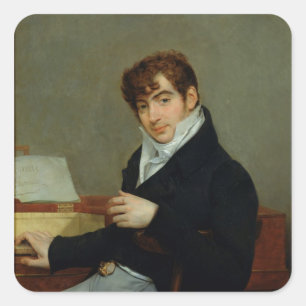 Portrait von Pierre Zimmermann 1808 Quadratischer Aufkleber
