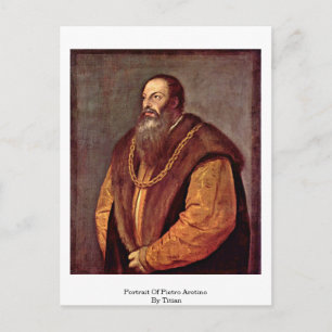 Portrait von Pietro Aretino. Von Tizian Postkarte