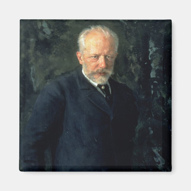 Portrait von Piotr Ilyich Tchaikovsky Magnet (Vorne)