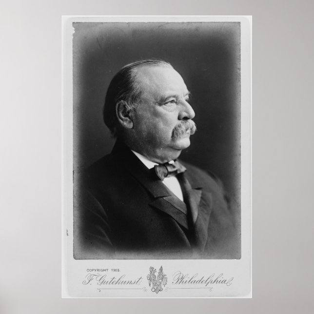 Portrait von Präsident Stephen Grover Cleveland Poster (Vorne)