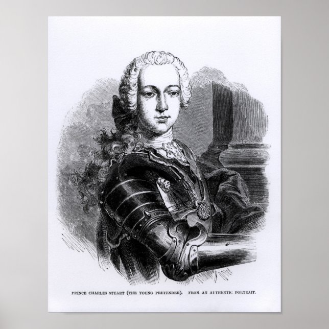 Portrait von Prinz Charles Edward Stuart Poster (Vorne)