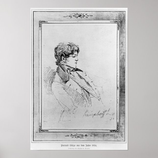 Portrait von Prinz Otto von Bismarck, 1834 Poster (Vorne)