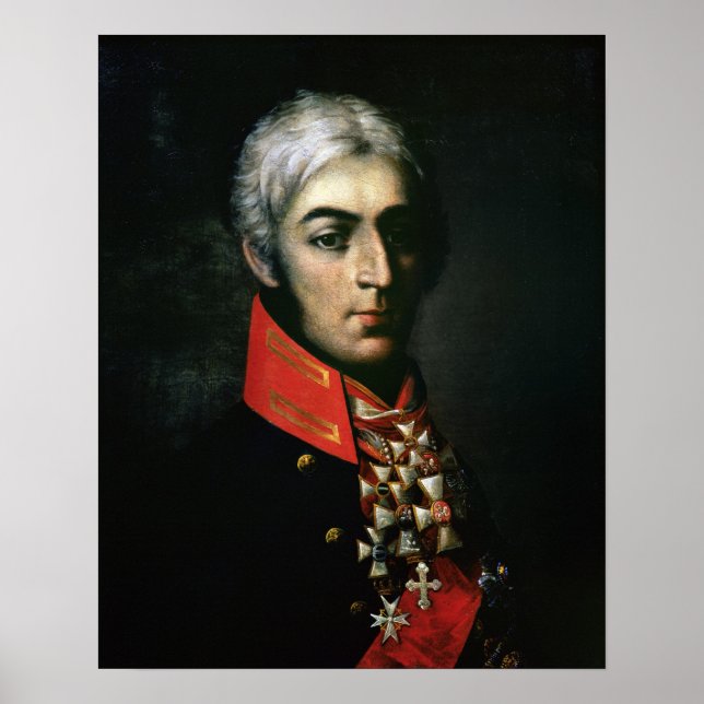 Portrait von Prinz Peter Bagration Poster (Vorne)