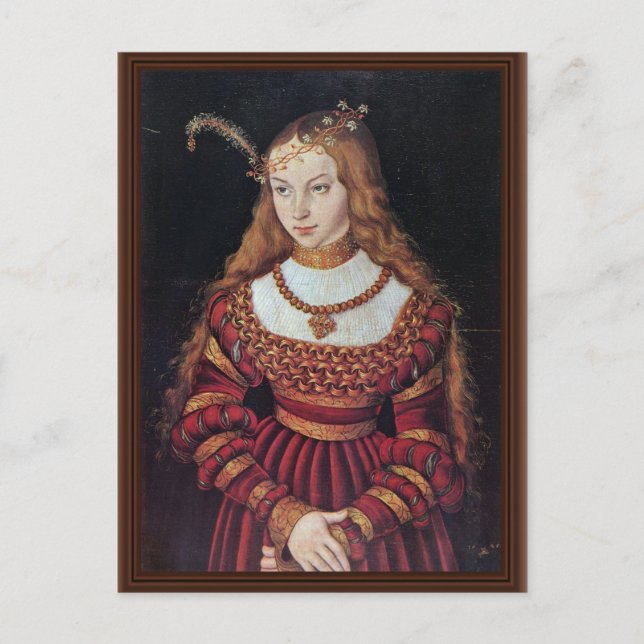 Portrait von Prinzessin Sybille of Cleves als Brau Postkarte (Vorderseite)