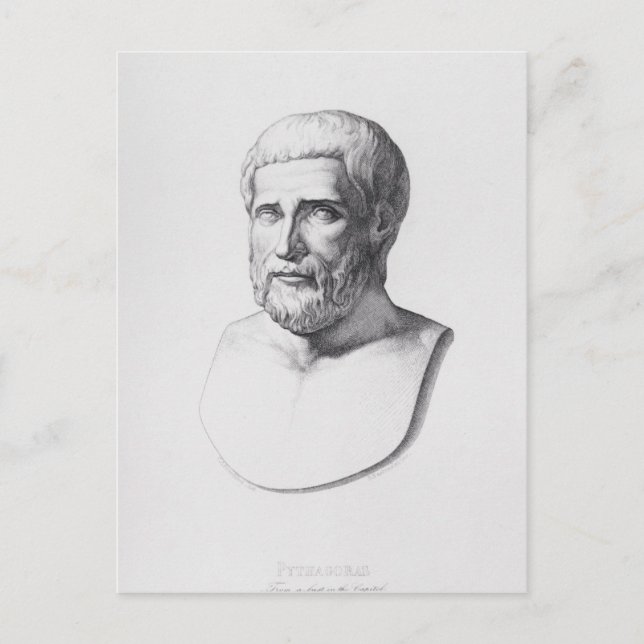Portrait von Pythagoras Postkarte (Vorderseite)