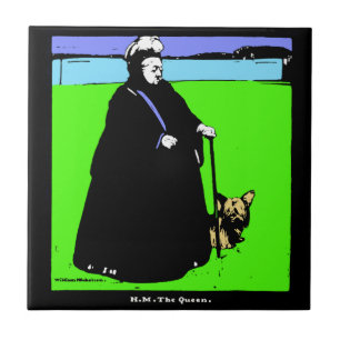 Portrait von Queen Victoria und Yorkie Dog Fliese