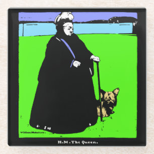Portrait von Queen Victoria und Yorkie Dog Glasuntersetzer
