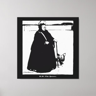 Portrait von Queen Victoria und Yorkie Dog Leinwanddruck