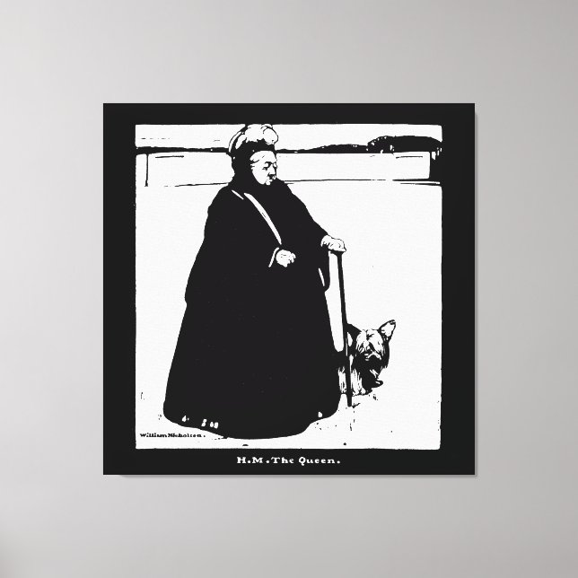 Portrait von Queen Victoria und Yorkie Dog Leinwanddruck (Vorderseite)
