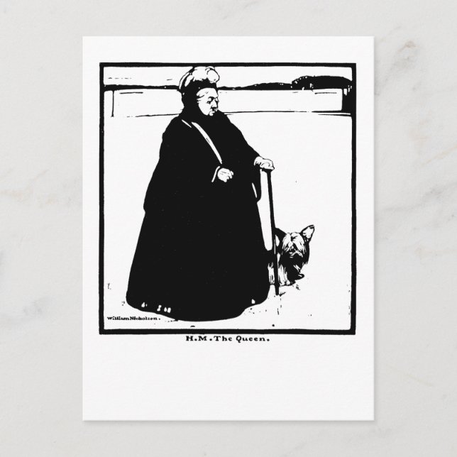Portrait von Queen Victoria und Yorkie Dog Postkarte (Vorderseite)