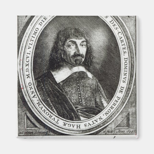 Portrait von Rene Descartes, 1644 Magnet (Vorne)