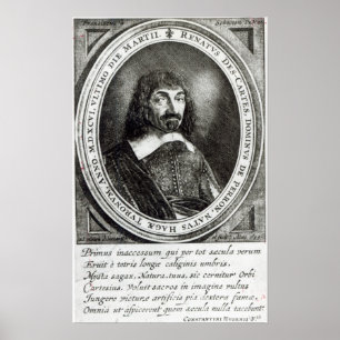 Portrait von Rene Descartes, 1644 Poster