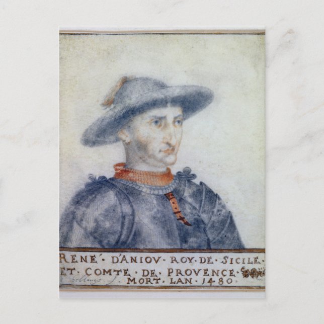 Portrait von Rene I Duke von Anjou Postkarte (Vorderseite)