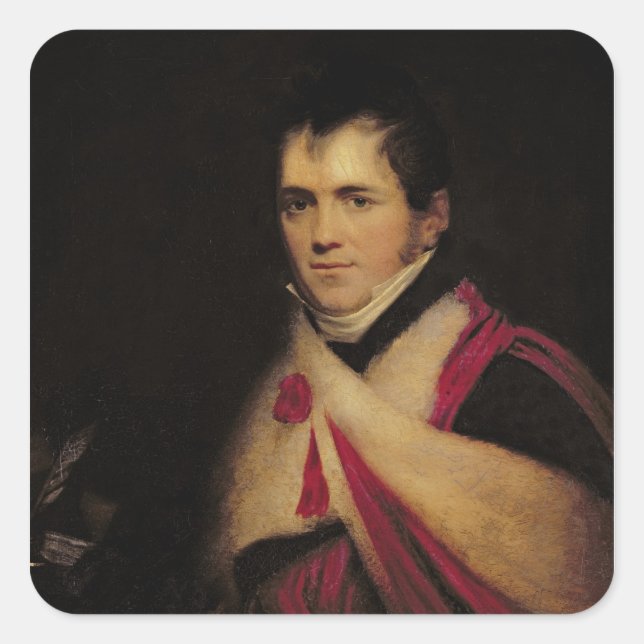 Portrait von Rev. Edward Daniel Clarke c.1822 Quadratischer Aufkleber (Vorderseite)