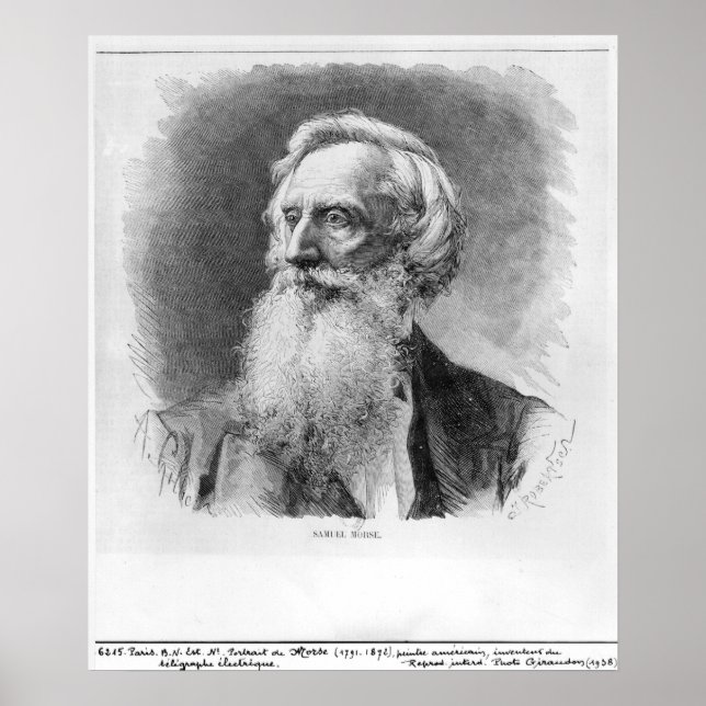 Portrait von Samuel Morse Poster (Vorne)