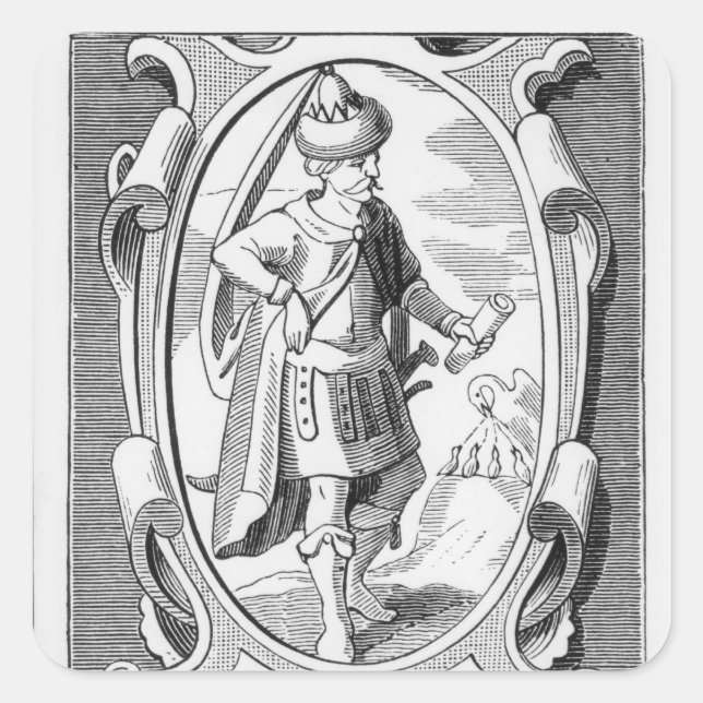 Portrait von Samuel Taylor Coleridge Quadratischer Aufkleber (Vorderseite)