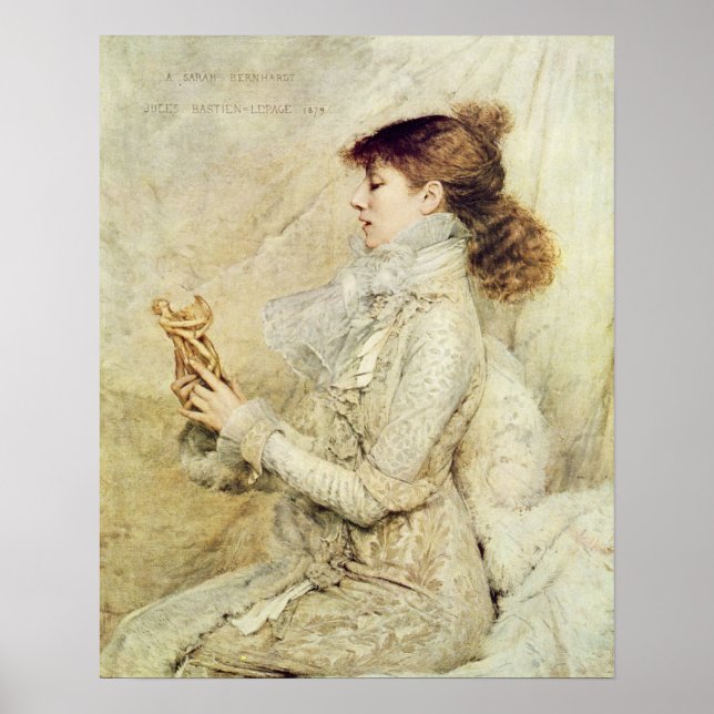 Portrait von Sarah Bernhardt Poster (Vorne)