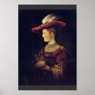 Portrait von Saskia Van Uylenburch [1]. Nach Rembr Poster